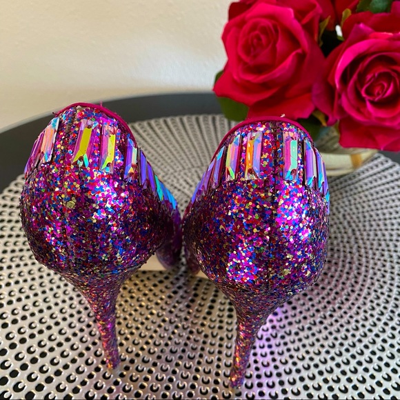 Steve Madden Galaxxie Glitzy Glam Fuchsia Party Pumps (Size 6).🌹 - Picture 14 of 16